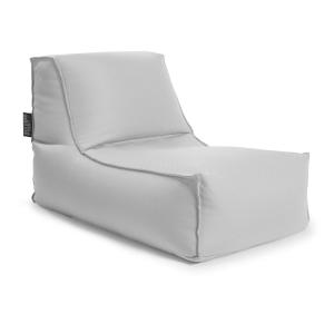 Pouf outdoor avec dossier gris perle 65x100x65