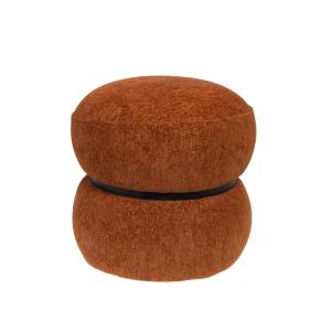 Pouf   petit modèle rouge rouge brique en tissu