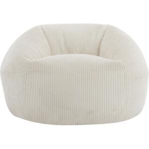Pouf  places en velours côtelé beige