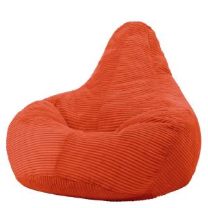 Pouf poire à dossier incliné velours côtelé orange terracot…