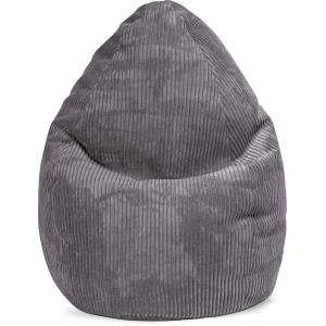 Pouf poire confort XL velours grosse cote anthracite 70x110…