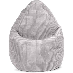 Pouf poire confort XL velours grosse cote gris clair 70x110…