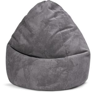 Pouf poire confort XXL velours grosse cote anthracite 80x13…