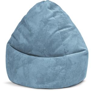 Pouf poire confort XXL velours grosse cote bleu pétrole 80x…