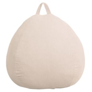 Pouf poire déhoussable velours côtelé - 105x85 cm beige