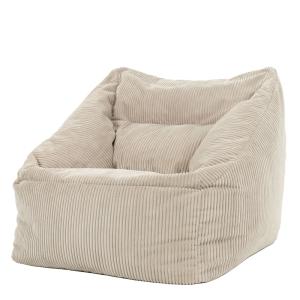 Pouf poire fauteuil velours côtelé beige galet