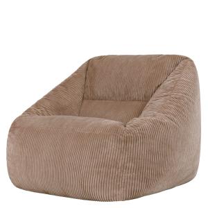 Pouf poire fauteuil velours côtelé brun moka
