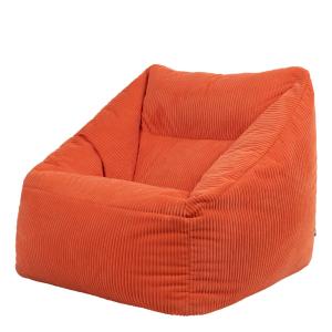 Pouf poire fauteuil velours côtelé orange terracotta