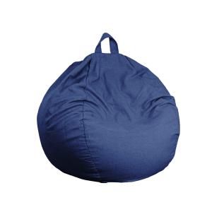 Pouf Poire Géant XXL  tissu effet lin - 120x150 cm - Bleu