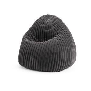 Pouf poire XL d'intérieur velours anthracite 70x110 cm