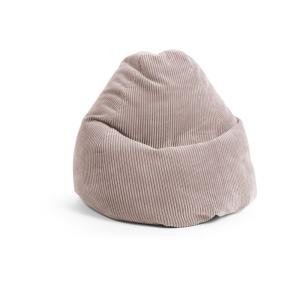 Pouf poire XL d'intérieur velours grosse cote rose 70x110 c…