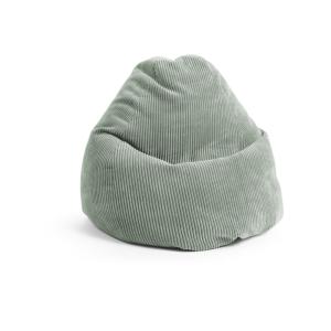 Pouf poire XL d'intérieur velours grosse cote sauge 70x110…