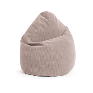 Pouf poire XL d'intérieur velours rose 70x110