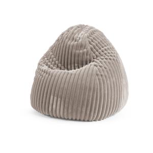 Pouf poire XL d'intérieur velours taupe 70x110