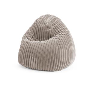 Pouf poire XL d'intérieur velours taupe 70x110 cm