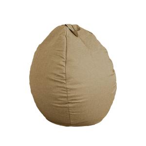 Pouf Poire XL tissu effet lin - 110x120 cm - Beige