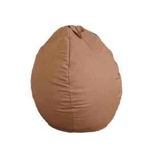 Pouf Poire XL  tissu effet lin - 110x120 cm - Marron