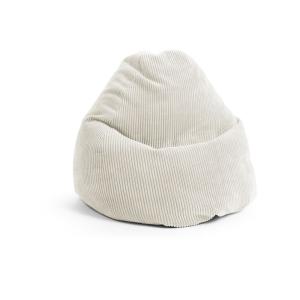 Pouf poire XXL d'intérieur velours grosse cote beige 80x130…