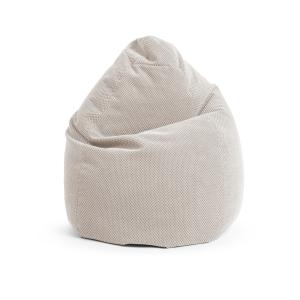 Pouf poire XXL d'intérieur velours naturel 80x130