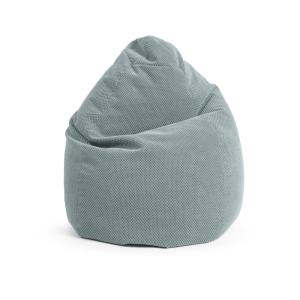 Pouf poire XXL d'intérieur velours sauge 80x130 cm