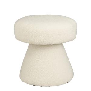 Pouf Pouffe Blanc cassé Bois H46