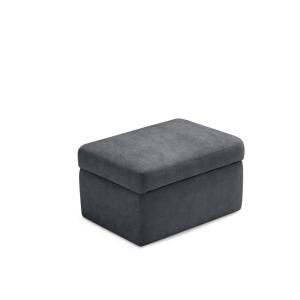 Pouf rangement en tissu chenille gris foncé 75x45 cm