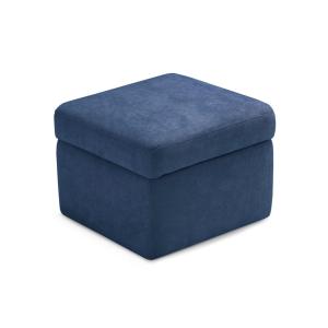 Pouf rangement fabriqué en Italie en tissu chenille bleu 55…