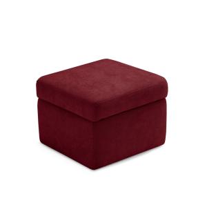 Pouf rangement fabriqué en Italie en tissu chenille bordeau…