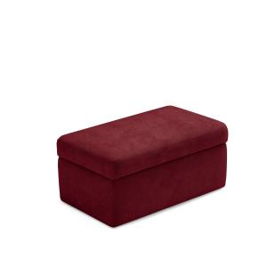 Pouf rangement fabriqué en Italie en tissu chenille bordeau…