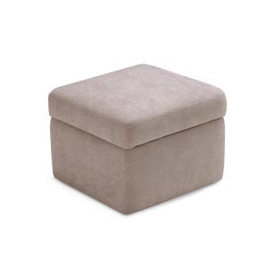 Pouf rangement fabriqué en Italie en tissu chenille camel 5…