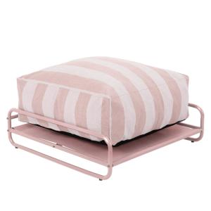 Pouf rayé pour salon de jardin modulable avec structure ros…