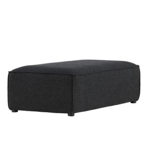 Pouf rectangulaire 112x60cm en tissu noir