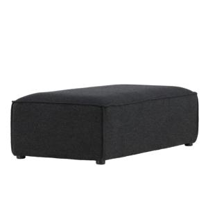Pouf rectangulaire 112x60cm en tissu noir GILLY noir 112x60…