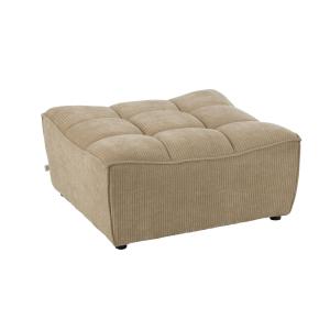 Pouf rectangulaire lounge en velours côtelé crème