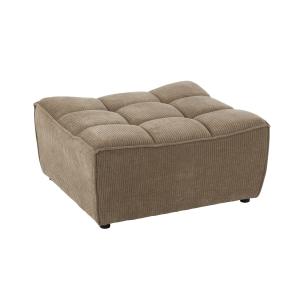 Pouf rectangulaire lounge en velours côtelé taupe