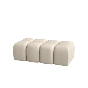 Pouf repose-pieds beige 128 x 64 cm