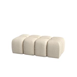 Pouf repose-pieds bouclé beige 128 x 64 cm