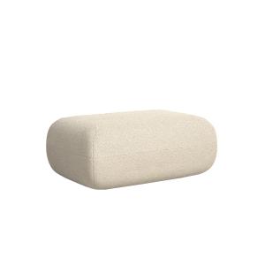 Pouf repose-pieds bouclé beige 60 x 98 cm