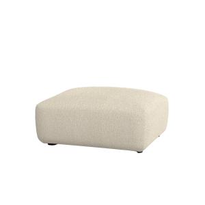 Pouf repose-pieds bouclé beige 93 x 65 cm