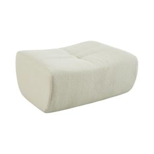 Pouf, repose-pieds bouclette texturée blanc