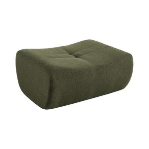 Pouf, repose-pieds bouclette texturée kaki