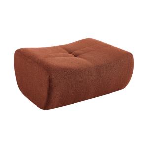 Pouf, repose-pieds bouclette texturée terracotta