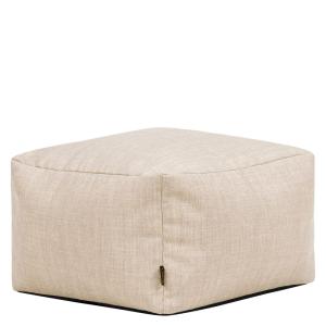 Pouf repose-pieds carré intérieur/extérieur en tissu tissé…