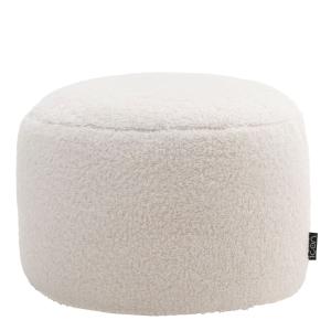 Pouf repose-pieds en molleton crème