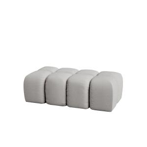 Pouf repose-pieds gris 128 x 64 cm