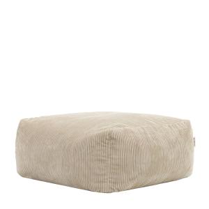 Pouf repose-pieds modulaire en velours côtelé beige