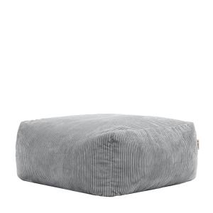 Pouf repose-pieds modulaire en velours côtelé gris