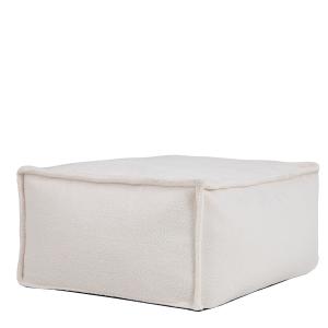 Pouf repose-pieds rectangulaire en bouclette recyclée crème…