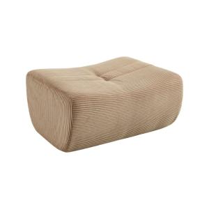 Pouf, repose-pieds velours côtelé beige foncé