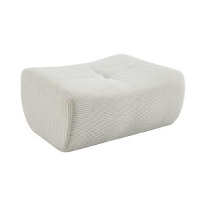 Pouf, repose-pieds velours côtelé crème